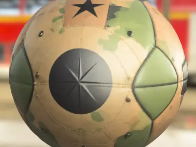 Military Style Camouflage Beach Ball Low-poly 3D model