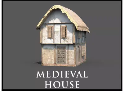 Medieval Village House 09 Low-poly 3D model