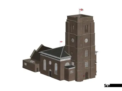 3D England building Old church 3D model