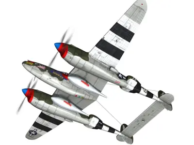 Lockheed P-38 Lightning - My little Pig 3D model