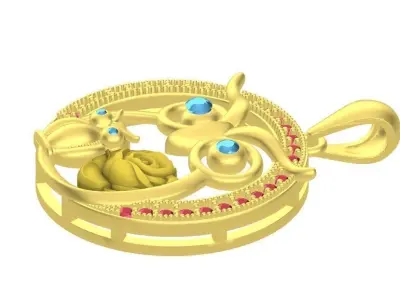Owl Rose Diamond Pendant Design 3D print model
