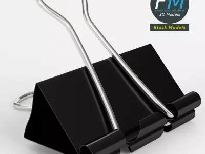 Closed binder clip 1 3D model