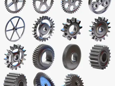 15 Gears Set 3D model