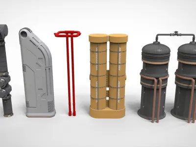 Sci-Fi architecture Elements collection 31 3D model