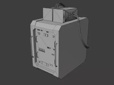 Data Rack or Small Server Unit Low-poly 3D model