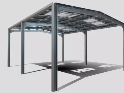 Warehouse Construction Low-poly 3D model purchase