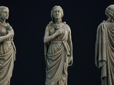 Garden Statue 1 Low-poly 3D model