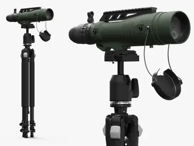 Long-Range Field Scope with Stand 3D model