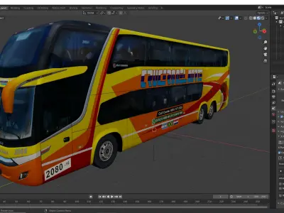 Marcopolo Paradiso 1800DD bus CRUCERODELNORTE Low-poly 3D model