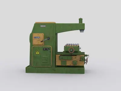 horizontal milling machine 2 Low-poly 3D model