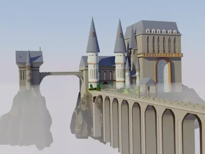 Realistic Castle Low-poly 3D model