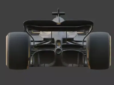 Matte Black and  Gold Open-Wheel Race Car 3D Model V02 Low-poly 3D model