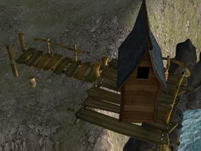 Pirate Shipyard Environment  Low-poly 3D model