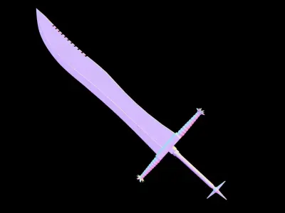 Fantasy Old Claymore Low-poly 3D model