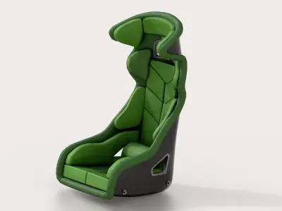 Racing Sport Seat V01 Green Low-poly 3D model