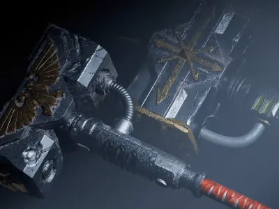 Hammer Warhammer Game Ready Model Low-poly 3D model