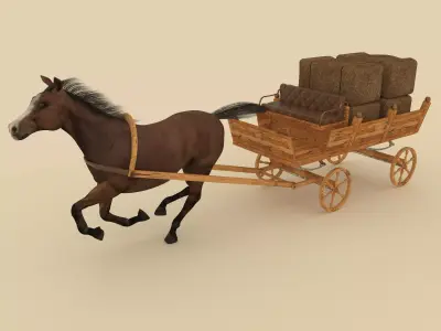 Hay Wagon 3D model