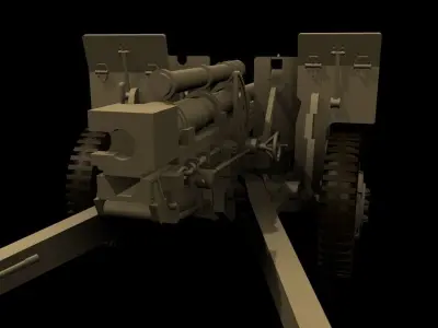 105mm artillery gun 3D model