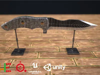 HIE Game Ready Dagger D180131 Low-poly 3D model