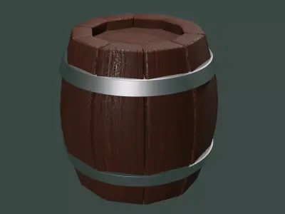 Barrel wooden Free 3D model buy