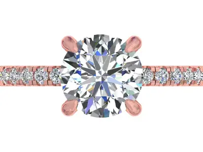 2 carat Round Stone Solitary Ring 3D print model purchase