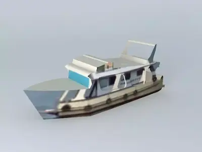 Boat not coast of Santos 3D model