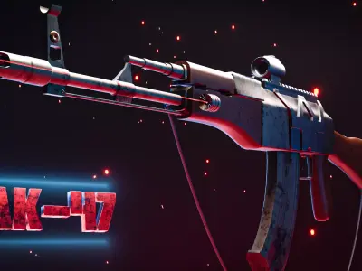 AK 47 Low-poly 3D model buy