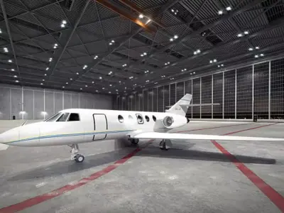 White Jetliner Aircraft 3D model
