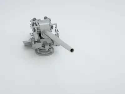 Bofors 15cm 150mm 50 Mk6 Naval Gun and Artillery 3D model