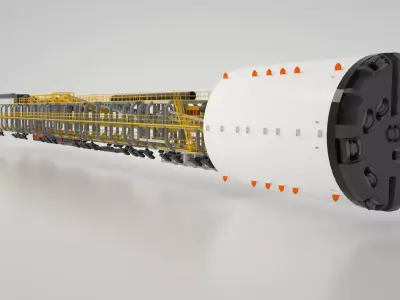 Tunnel boring machine 3D model 3D model