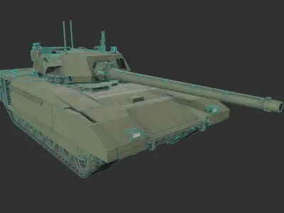 T-14 Armata MBT Low-poly 3D model