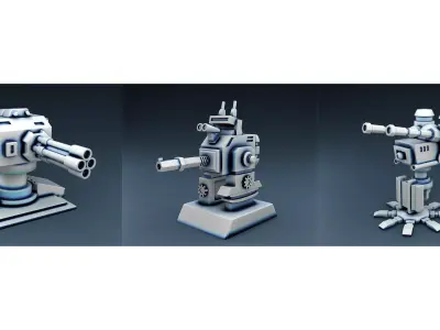 Combat guns Set Part 3 3D print model