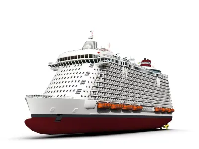 Passenger Ship Low-poly 3D model