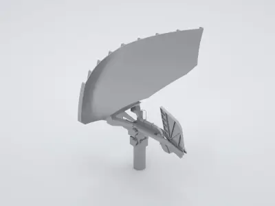 AN SPS-6 Radar Dish - World War 2 Battleship Missouri 3D model