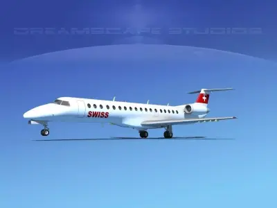 Embraer ERJ-145 Swissair 3D model