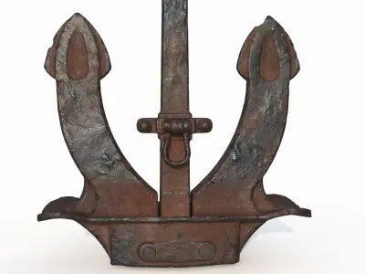 Old rusty anchor   3D model