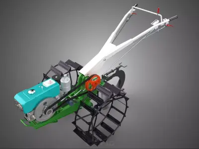 MOLDBOARD PLOW IMPLEMENT ATTACHMENT HAND WALKING TRACTOR DIESEL 3D model