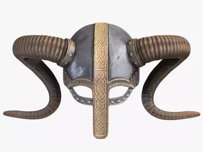 Viking Helmet Fantasy Northern Low Poly Low-poly 3D model