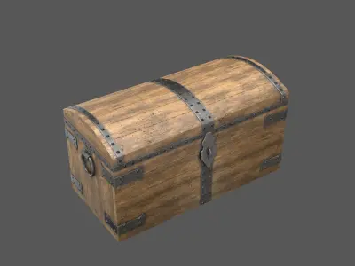 Old Medieval Chest Low-poly 3D model