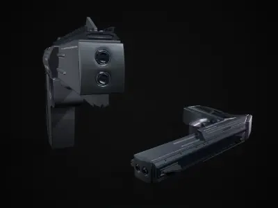 Q-Fang Futuristic Pistol  Low-poly 3D model