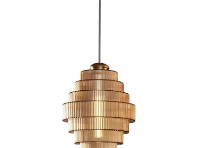 Antique Brass Bottle Shade Pendant Light Low-poly 3D model
