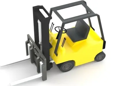 Forklift truck Low-poly 3D model get