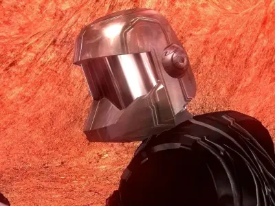 Grey Steel Helmet Low-poly 3D model