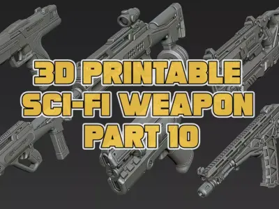 3D Printable Sci-Fi Weapon Part 10 3D model