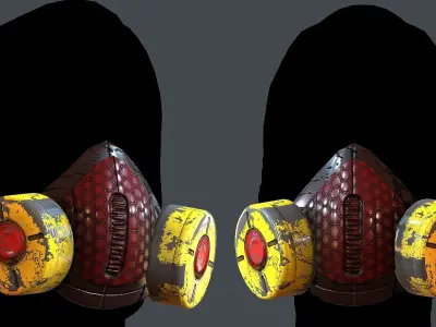 Gas mask helmet 3d model scifi Low-poly Low-poly 3D model Low-poly 3D model order