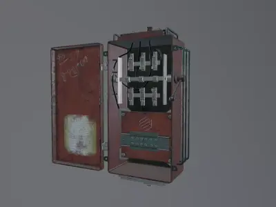 Old Industrial Electric Box - Vol 02 Low-poly 3D model