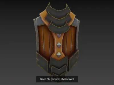 Shield with 3 style paint 3D Model Pack