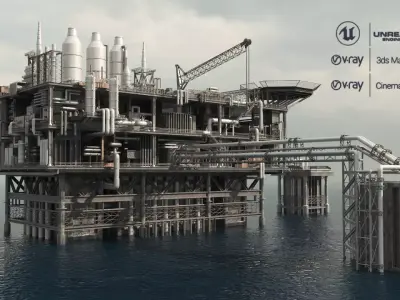 oil platform 3D model buy