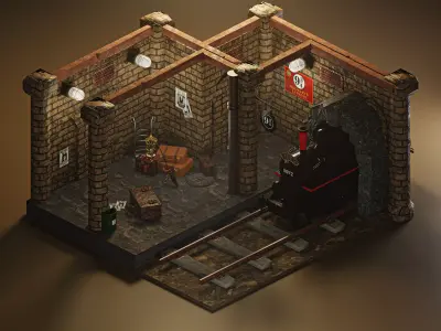 HARRY POTTER ISOMETRIC ROOM  3D model