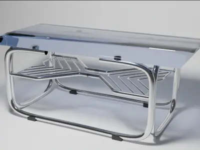 Glass CoffeTable Classic old Vintage 3D Model 3D model